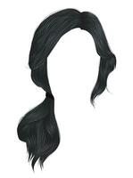 trendy women hairs gray colour .tail .   fashion beauty style . vector