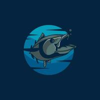 Tuna Fish Moon Logo vector