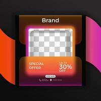 Square Social Media Banner Template Vector. vector