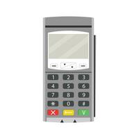 Terminal for payment by card. Payment machine, credit card and pos terminal, vector credit card machine, illustration of card terminal