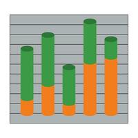 Graph with cylindrical columns. Element with info profit finance, vector illustration