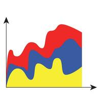 Curve layer graphic. Diagram color report, infograph and chart, vector illustration