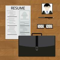 Preparing for interview concept. Job interview vector recruitment, illustration of hiring cv resume