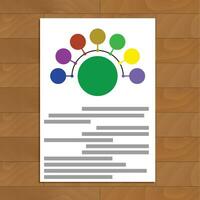 Round scheme document. Connect colored round. Vector illustration