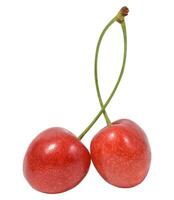 Ripe red cherry on a white isolated background photo