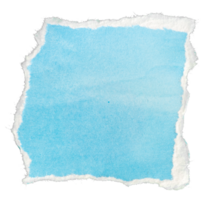 Ripped blue paper note message template isolated on transparent background png