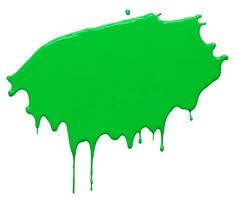 Green paint splash isolated on white background. AI Generative illustration photo