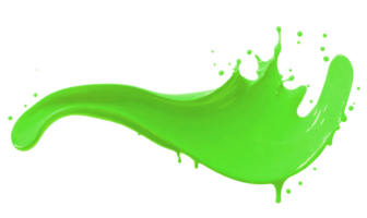 Green paint splash isolated on transparent background. AI Generative png