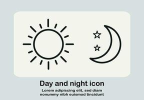 Day and night icon, sun and moon icon vector illustration on isolated white background.