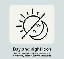 día y noche icono, Dom y Luna icono vector ilustración en aislado blanco antecedentes.