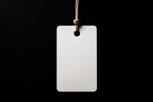 Layout of a white empty tag. photo