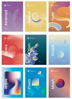 Trendy abstract colourful vector gradient poster set design