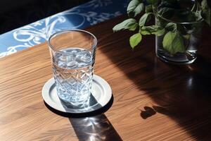 Transparent glass with water. photo