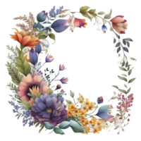 Florals Colorful Watercolor Botanical Design Collection png, Ai Generative png