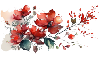 florals colorato acquerello botanico design collezione png, ai generativo png