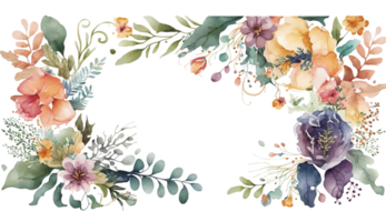 florals colorato acquerello botanico design collezione png, ai generativo png