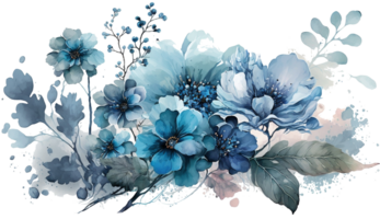 florals colorato acquerello botanico design collezione png, ai generativo png