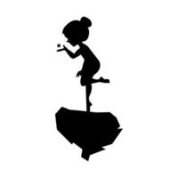 child silhouette black logo design icon vector