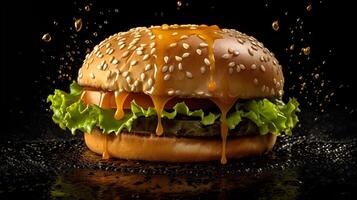 Fresh burger Advertisement grade photography photo