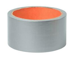 Gray tape for packaging on a white isolated background photo