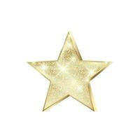 Golden star scatter glitters. Shiny Christmas decoration. Gold Star with sparkles. Vector illustration isolated on white background