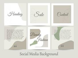 Social media story posts feed templates with woman line art and abstract shapes. Mockup in neutral earthy colors for spas, beauty salons, cosmetics, cosmetology, and waxing. vector illustration