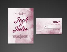 Wedding invitation with abstract watercolor background vector