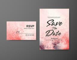 Wedding invitation with abstract watercolor background vector