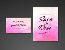 Wedding invitation with abstract watercolor background vector