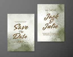 Wedding invitation with abstract watercolor background vector