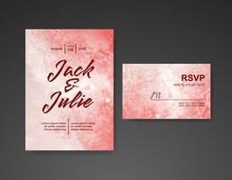 Wedding invitation with abstract watercolor background vector