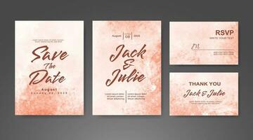 Wedding invitation with abstract watercolor background vector