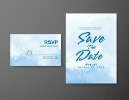 Wedding invitation with abstract watercolor background vector