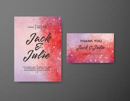 Wedding invitation with abstract watercolor background vector