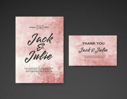 Wedding invitation with abstract watercolor background vector