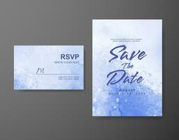 Wedding invitation with abstract watercolor background vector