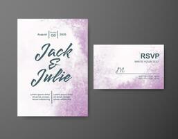 Wedding invitation with abstract watercolor background vector