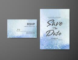 Wedding invitation with abstract watercolor background vector