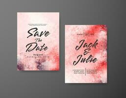 Wedding invitation with abstract watercolor background vector