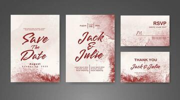 Wedding invitation with abstract watercolor background vector