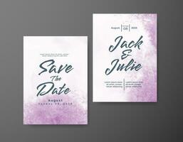 Wedding invitation with abstract watercolor background vector