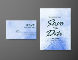 Wedding invitation with abstract watercolor background vector