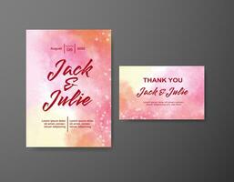 Wedding invitation with abstract watercolor background vector