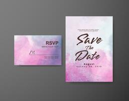 Wedding invitation with abstract watercolor background vector