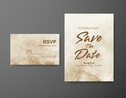 Wedding invitation with abstract watercolor background vector