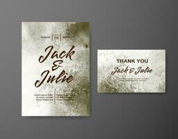 Wedding invitation with abstract watercolor background vector