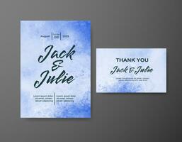 Wedding invitation with abstract watercolor background vector