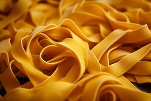 Spaghetti pasta close-up. AI generated photo