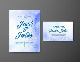 Wedding invitation with abstract watercolor background vector