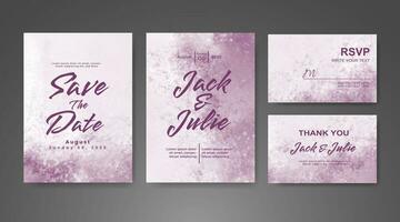 Wedding invitation with abstract watercolor background vector